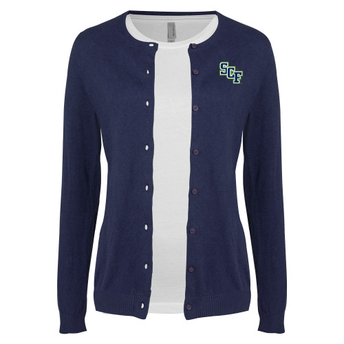  Womens Navy Cardigan Sweater - SCF