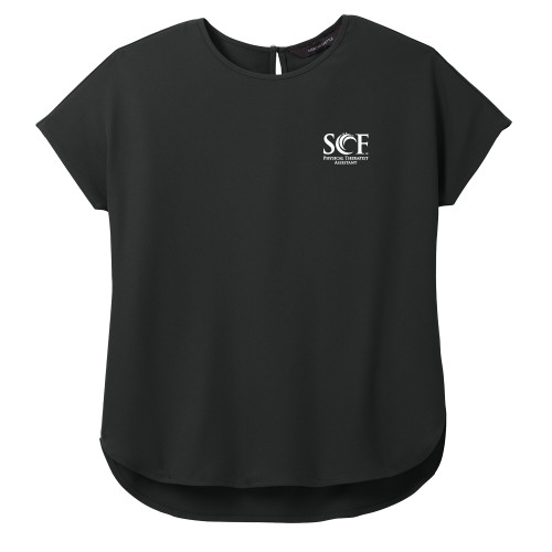  Mercer + Mettle Womens Black Stretch Crepe Crew - SCF Physical Therapist Assistant