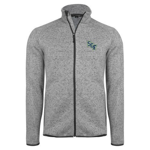  Grey Heather Sweater Fleece Jacket - SCF