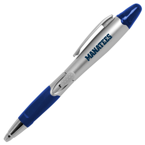  Silver/Blue Blossom Pen/Highlighter - Manatees