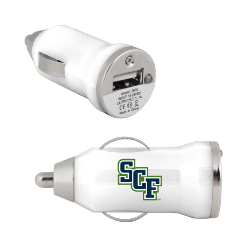 On the Go White Car Charger - SCF