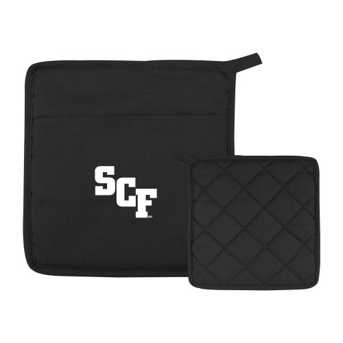  Quilted Canvas Black Pot Holder - SCF