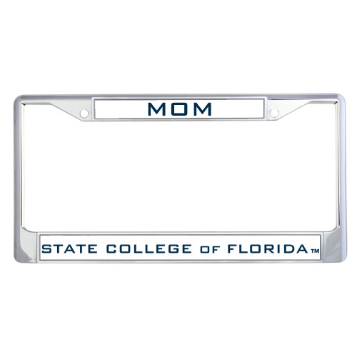  Mom Metal License Plate Frame in Chrome - Mom
