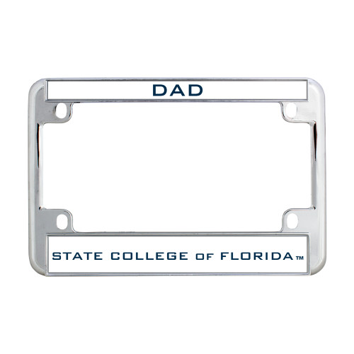  Metal Motorcycle License Plate Frame in Chrome - Dad