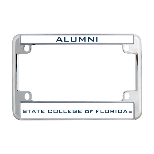  Metal Motorcycle License Plate Frame in Chrome - Alumni