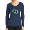 Thumbnail image for  Womens Navy Performance Long Sleeve V Neck Shirt