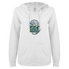 Thumbnail image for  ENZA Womens White V Notch Raw Edge Fleece Hoodie
