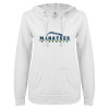 Thumbnail image for  ENZA Womens White V Notch Raw Edge Fleece Hoodie