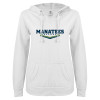 Thumbnail image for  ENZA Womens White V Notch Raw Edge Fleece Hoodie