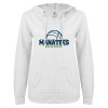 Thumbnail image for  ENZA Womens White V Notch Raw Edge Fleece Hoodie