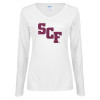 Thumbnail image for  Womens White Long Sleeve V Neck Tee