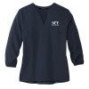 Thumbnail image for  Mercer + Mettle Womens Navy 3/4 Sleeve Crepe Blouse