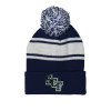 Thumbnail image for  Navy/White Two Tone Knit Pom Beanie w/Cuff