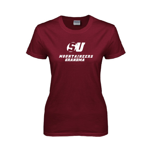  Womens Maroon Short Sleeve Tee - Grandma