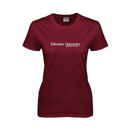  Womens Maroon Short Sleeve Tee - University Wordmark