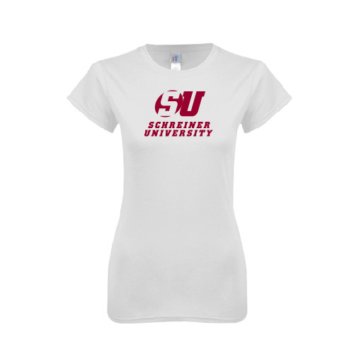  Next Level Womens White Boyfriend Tee - Official Logo
