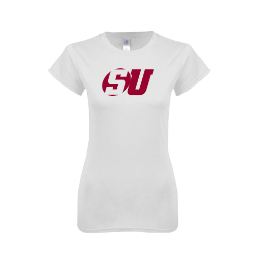  Next Level Womens White Boyfriend Tee - SU