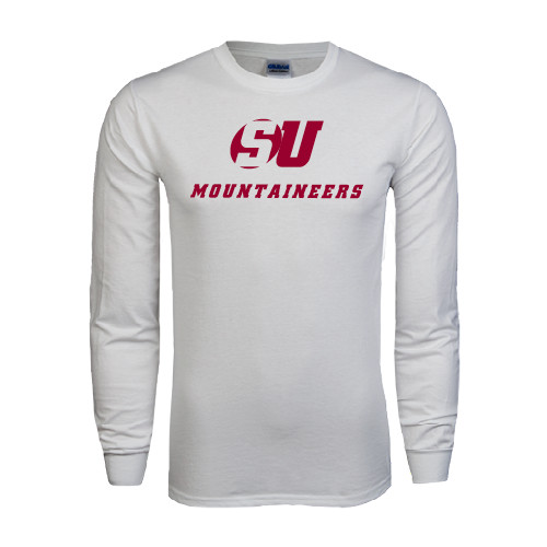  White Long Sleeve T Shirt - SU Mountaineers
