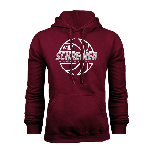  Maroon Fleece Hoodie - Basketball Design