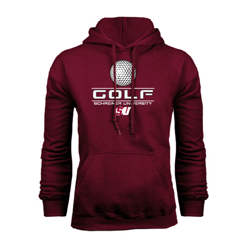 Maroon Fleece Hoodie - Golf Design
