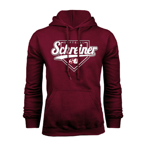  Maroon Fleece Hoodie - Softball Design