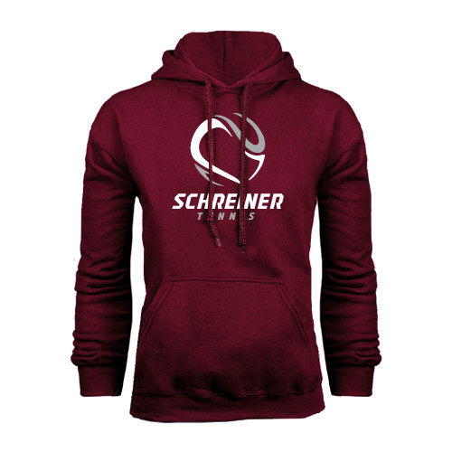  Maroon Fleece Hoodie - Tennis Design