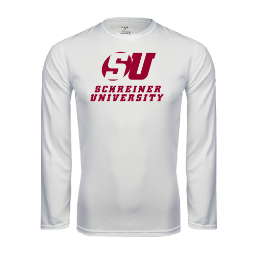  White Performance Long Sleeve Shirt - Official Logo