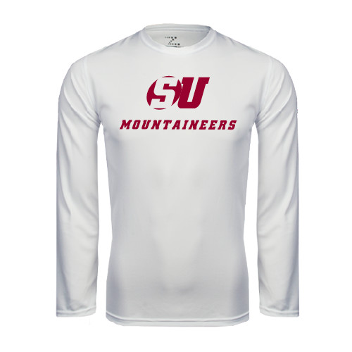  White Performance Long Sleeve Shirt - SU Mountaineers