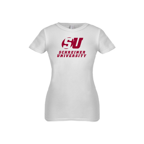  Next Level Girls White Fashion Fit T Shirt - Official Logo
