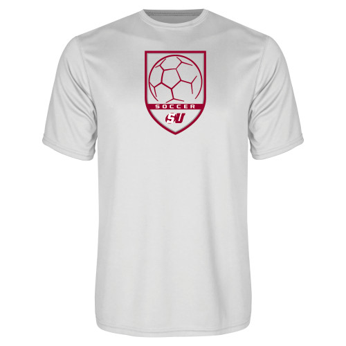 White Performance Tee - Soccer Design