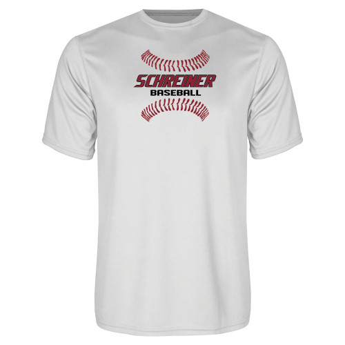  White Performance Tee - Baseball Design