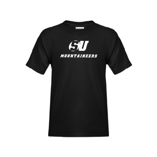  Youth Black T Shirt - SU Mountaineers
