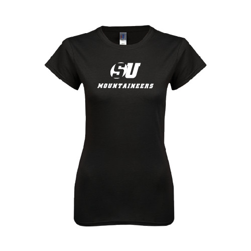  Next Level Womens Black Boyfriend Tee - SU Mountaineers