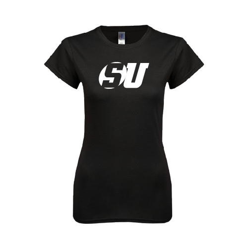  Next Level Womens Black Boyfriend Tee - SU