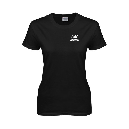  Womens Black Short Sleeve Tee - Official Logo