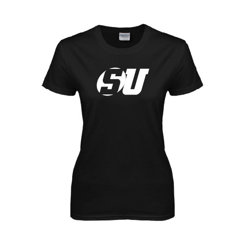  Womens Black Short Sleeve Tee - SU