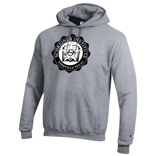  Champion Heather Grey Fleece Hoodie - Vintage SI Logo