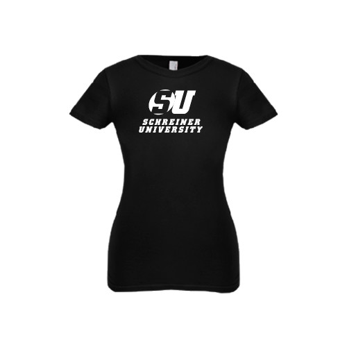 Next Level Girls Black Fashion Fit T Shirt - Official Logo