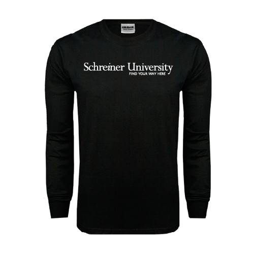  Black Long Sleeve T Shirt - University Wordmark