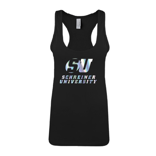  Next Level Womens Black Racerback Tank  - Official Logo Foil