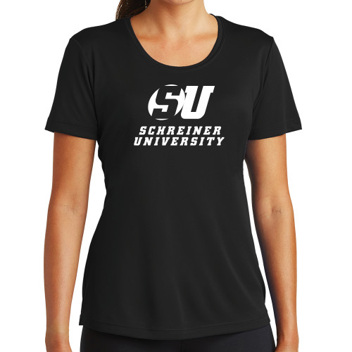  Womens Black Performance Tee - Official Logo