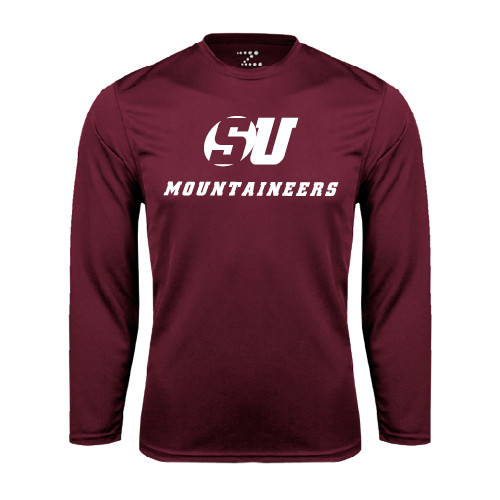  Maroon Performance Long Sleeve Shirt - SU Mountaineers