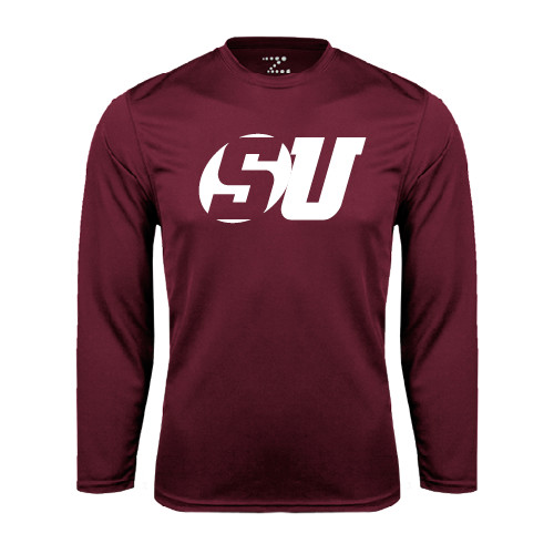 Maroon Performance Long Sleeve Shirt - SU