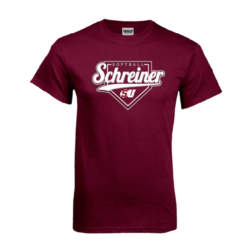  Maroon T Shirt - Softball Design