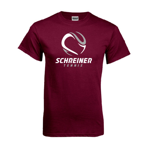  Maroon T Shirt - Tennis Design