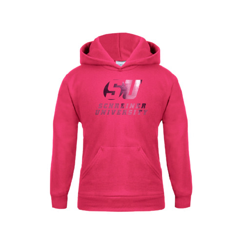  Youth Hot Pink Fleece Hoodie - Official Logo Foil