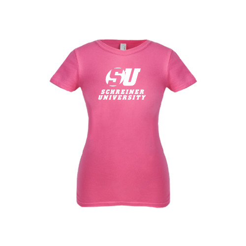  Next Level Girls Fuchsia Fashion Fit T Shirt - Official Logo