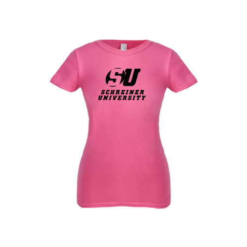  Next Level Girls Fuchsia Fashion Fit T Shirt - Official Logo Foil