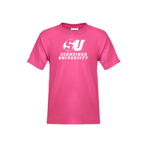  Youth Hot Pink T Shirt - Official Logo