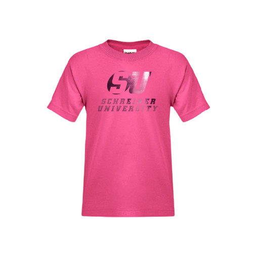  Youth Hot Pink T Shirt - Official Logo Foil